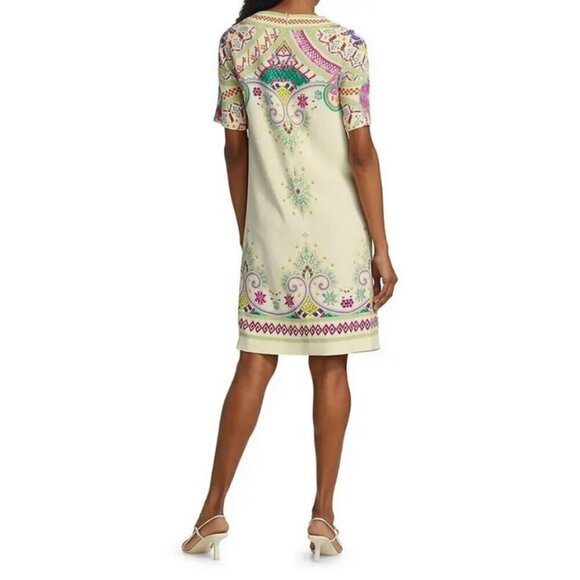 💕ETRO💕 Tavolara Printed V-neck Shift Dress ~ Multi-Color Paisley Print 48 EU - Picture 8 of 16